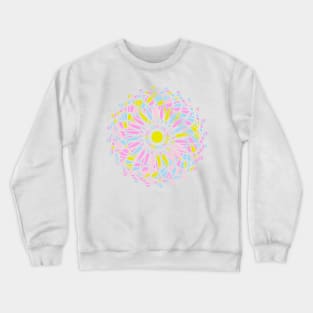 Round ornament with random geometric shapes in bright neon colors Crewneck Sweatshirt